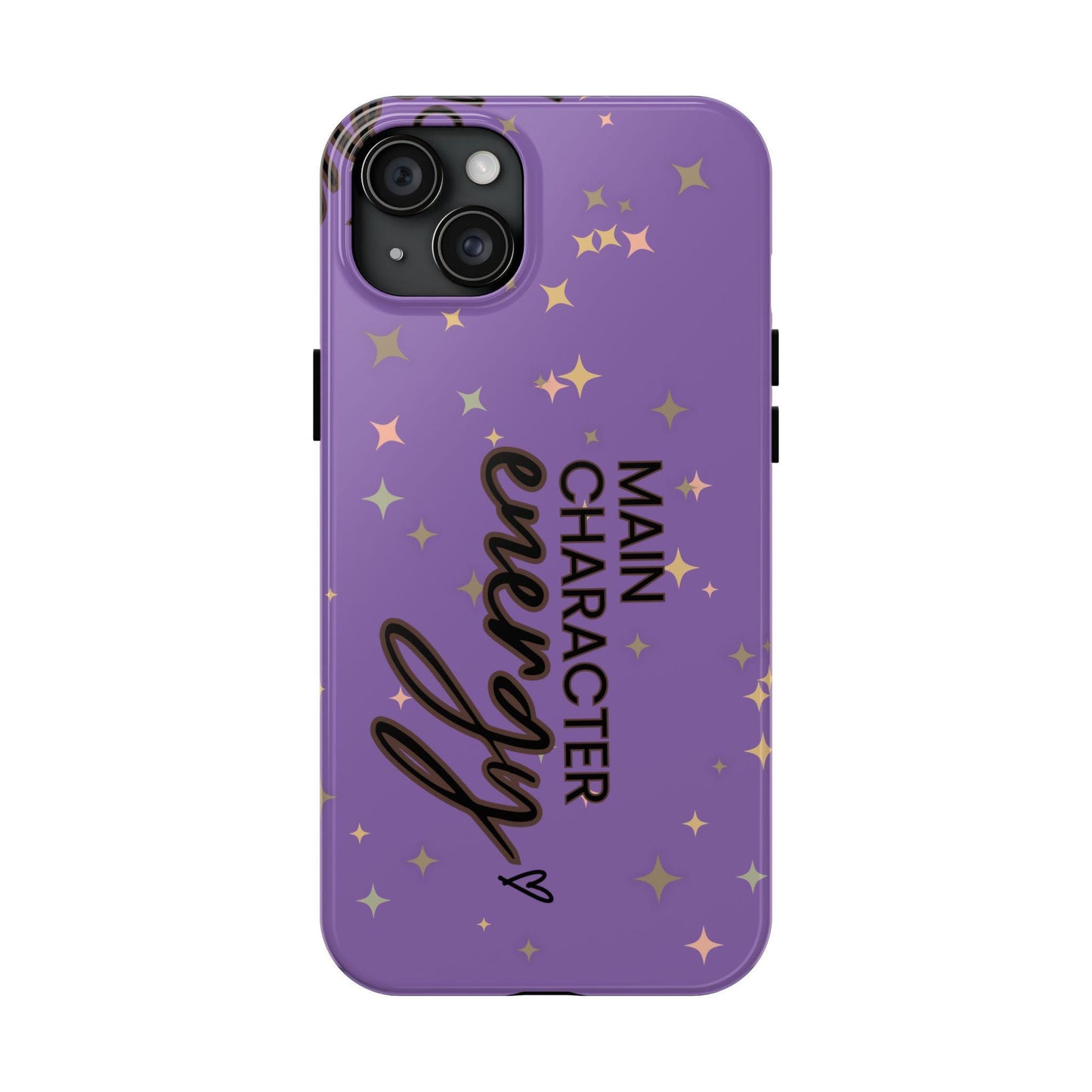 Purple Tough Phone Cases, Main Character Energy, Cute Unique Design, Protective Phone Cover, Trendy Cellphone Accessories