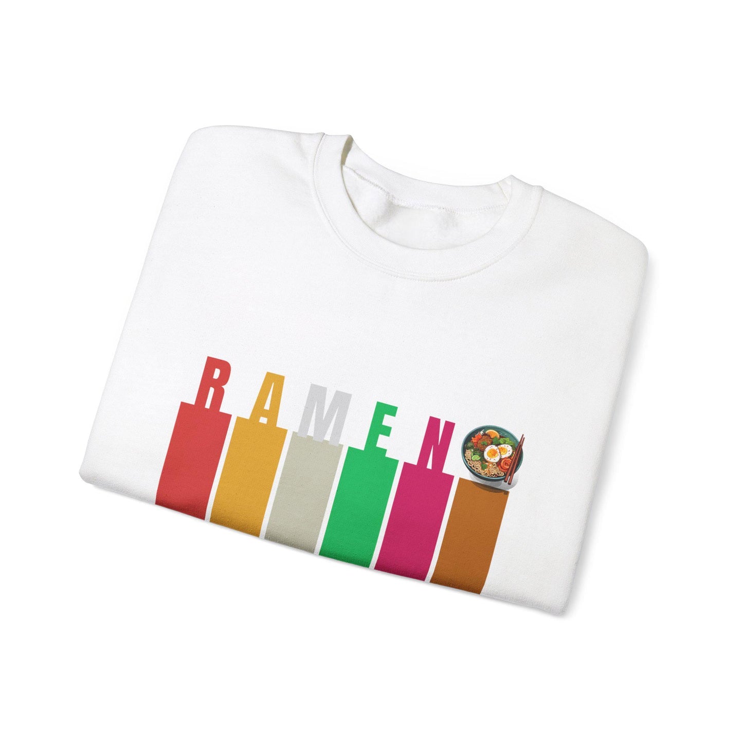 Whimsical Ramen Graphic Sweatshirt, Cozy Streetwear, Unisex Gift, Foodie Fashion, Casual Wear, Perfect for Food Lovers