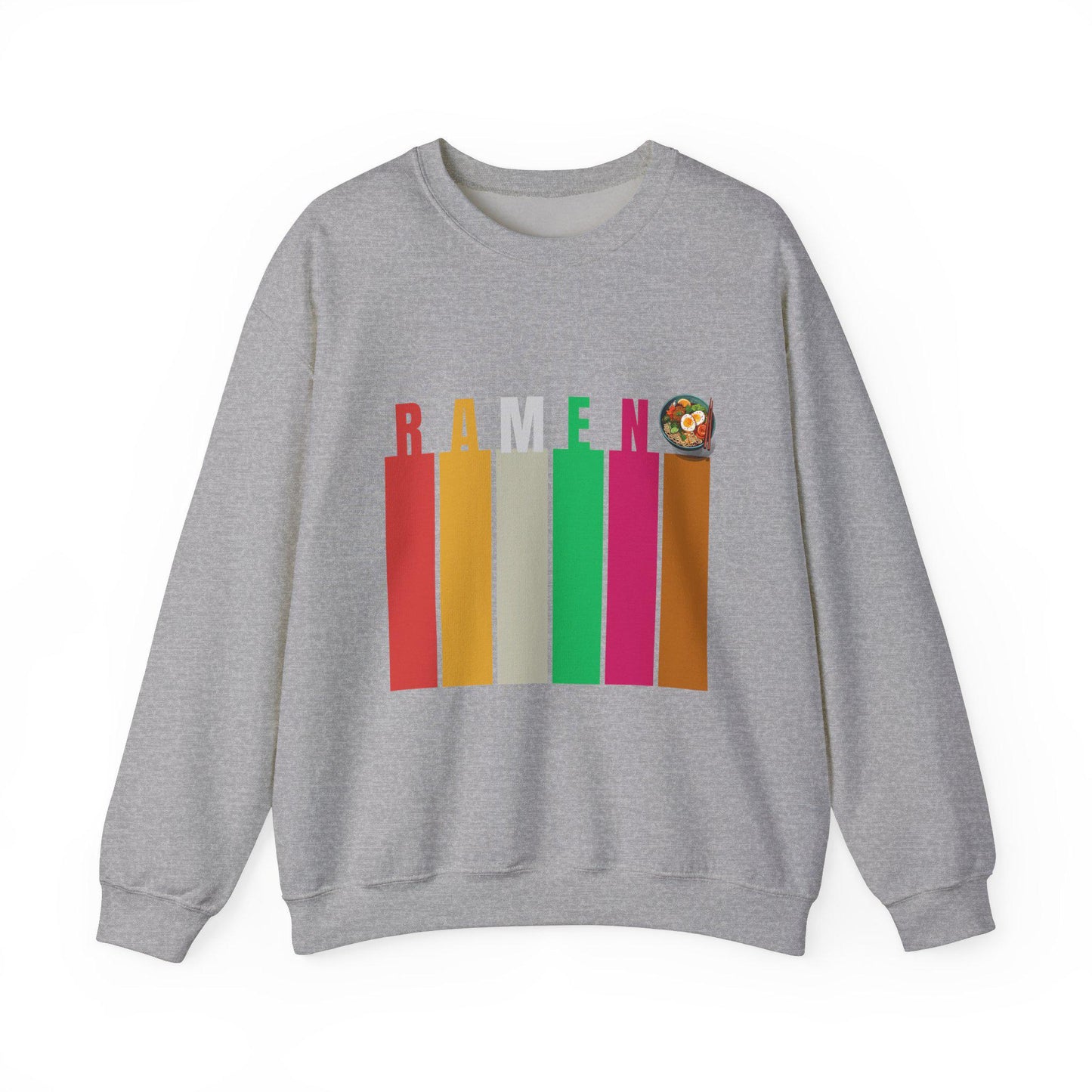 Whimsical Ramen Graphic Sweatshirt, Cozy Streetwear, Unisex Gift, Foodie Fashion, Casual Wear, Perfect for Food Lovers