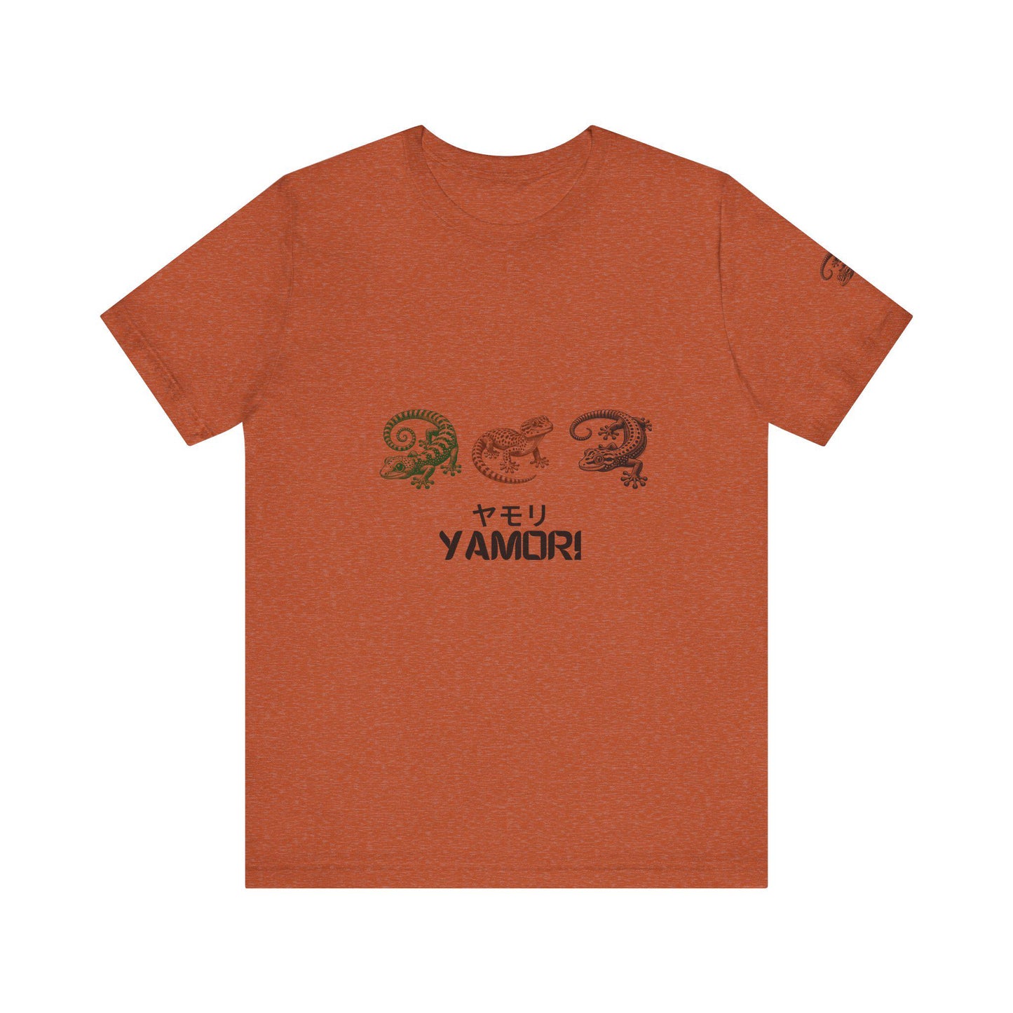 Gecko Print T-Shirt, Japanese Style Tee, Unisex Short Sleeve Top, Cool Reptile Shirt, Geometric Design