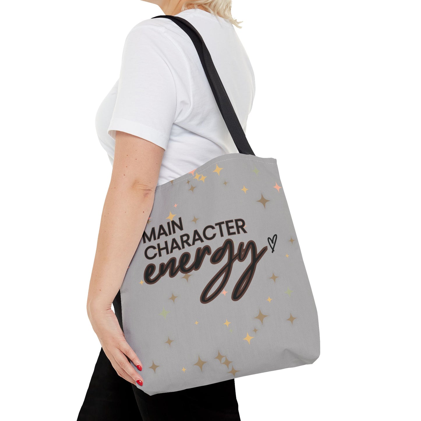 Double-Sided Print Sparkling Tote Bag - Main Character Energy