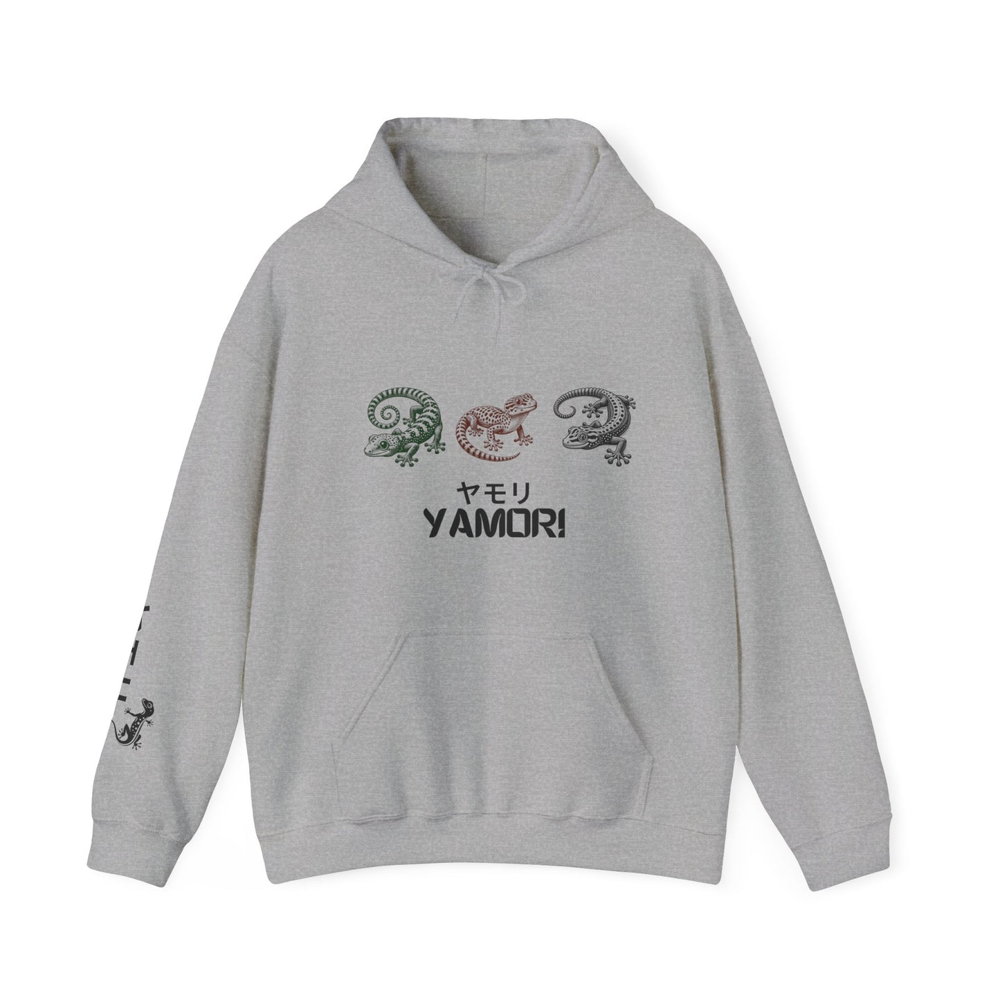 Japanese Style Gecko Hoodie, Unisex Sweatshirt with Print Sleeve, Reptile Lizard Hoody, Men Women Pullover, Oriental Clothing Gift