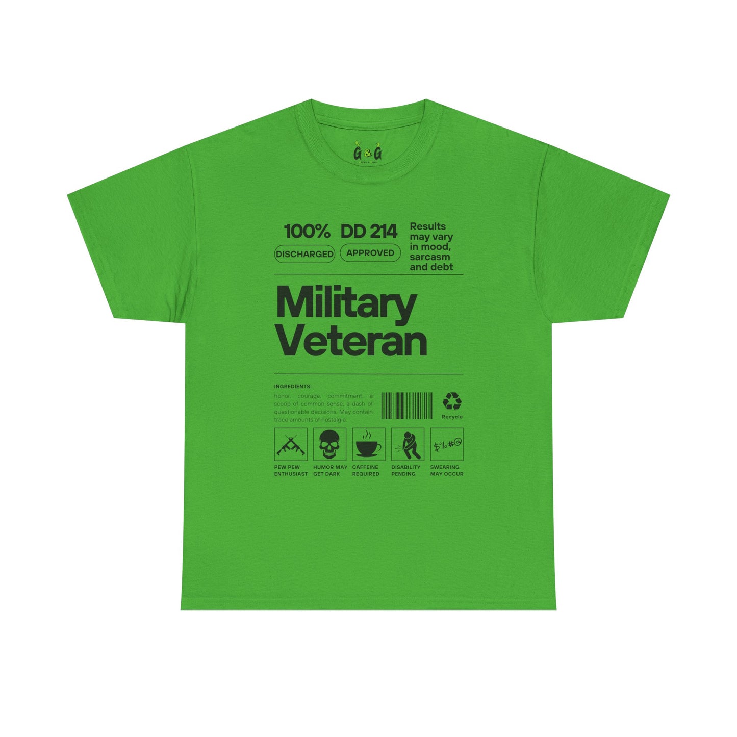 Military Veteran Unisex Heavy Cotton Tee - 100% Discharged Approved T-Shirt