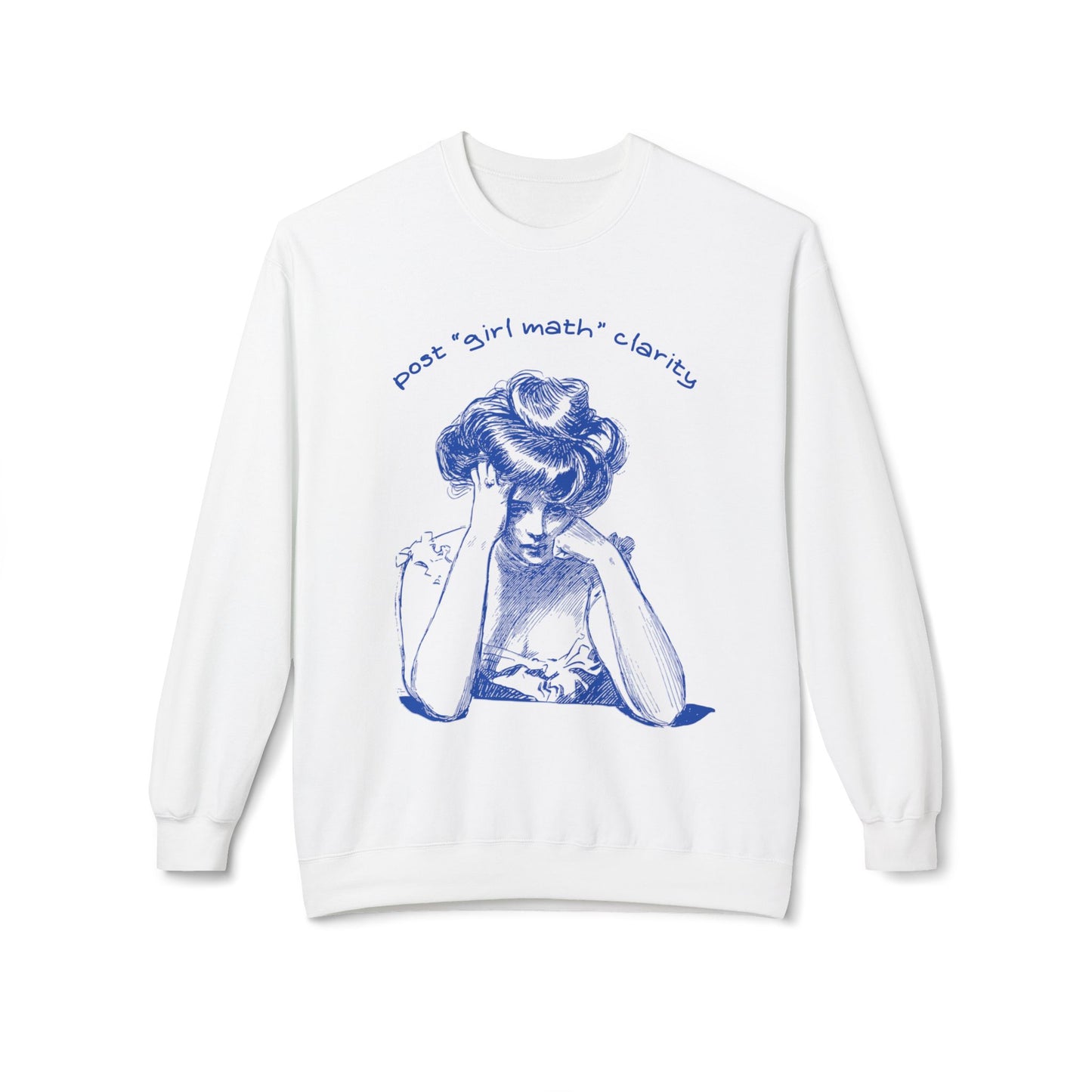 Post 'Girl Math' Clarity Fleece Sweatshirt, Cozy Crewneck for Math Lovers, Perfect for Everyday Wear, Gift for Students, Ideal for College