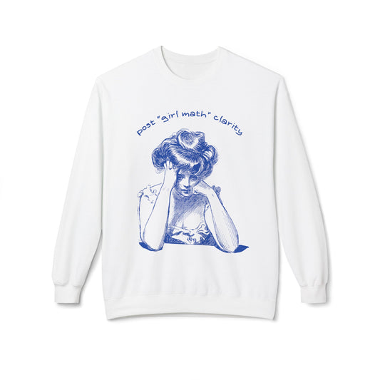 Post 'Girl Math' Clarity Fleece Sweatshirt, Cozy Crewneck for Math Lovers, Perfect for Everyday Wear, Gift for Students, Ideal for College