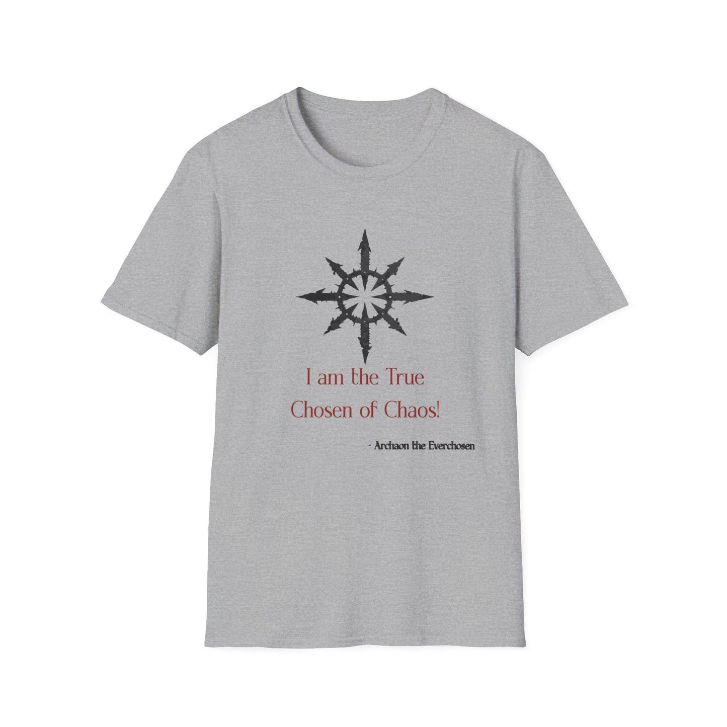 Warhammer Chaos Quote Unisex Softstyle T-Shirt, Geeky Graphic Tee, Fantasy Gamer Top, Dungeons and Dragons Shirt, Gaming Gift