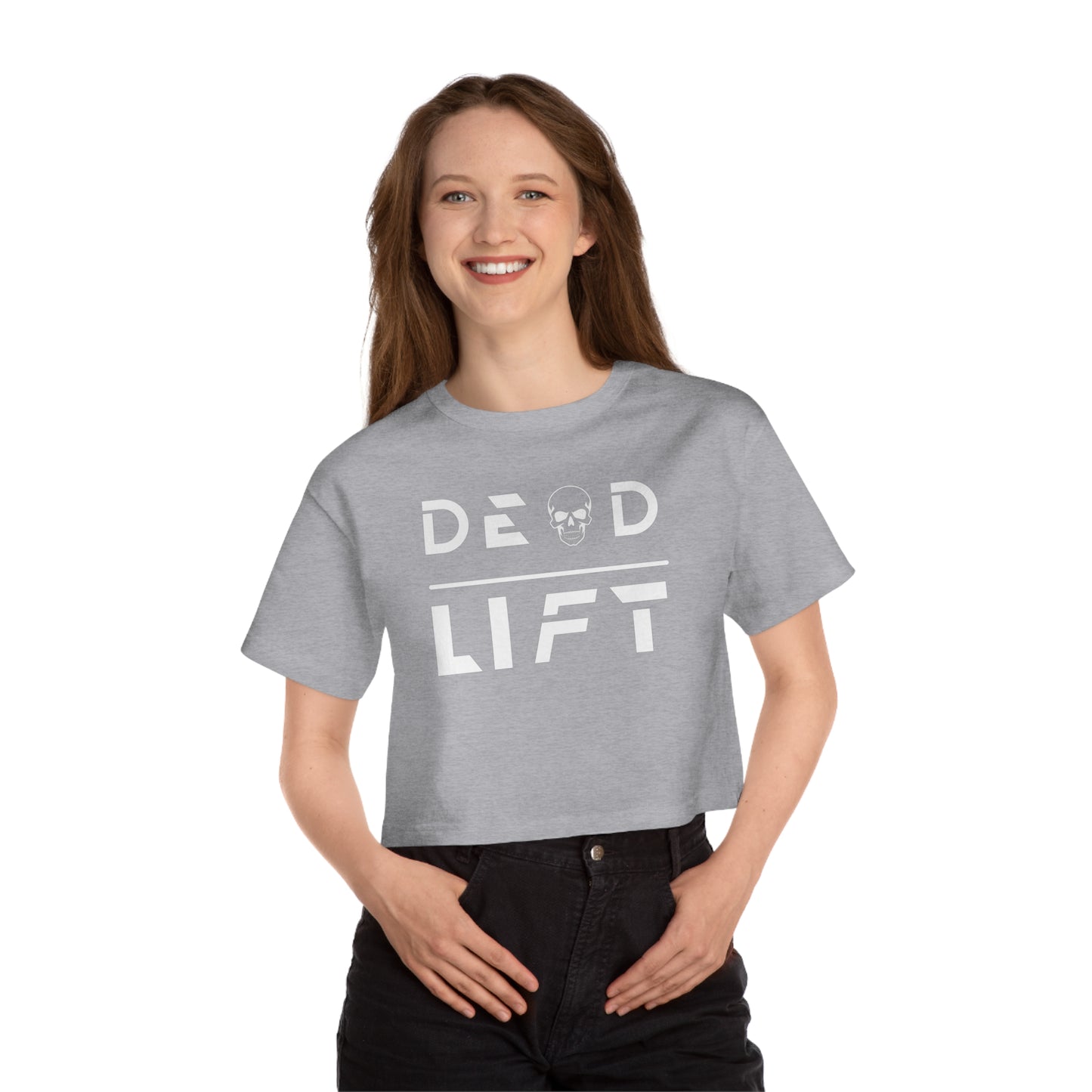 Cropped T-Shirt - Deadlift Workout Powerlifting Weightlifting Exercise