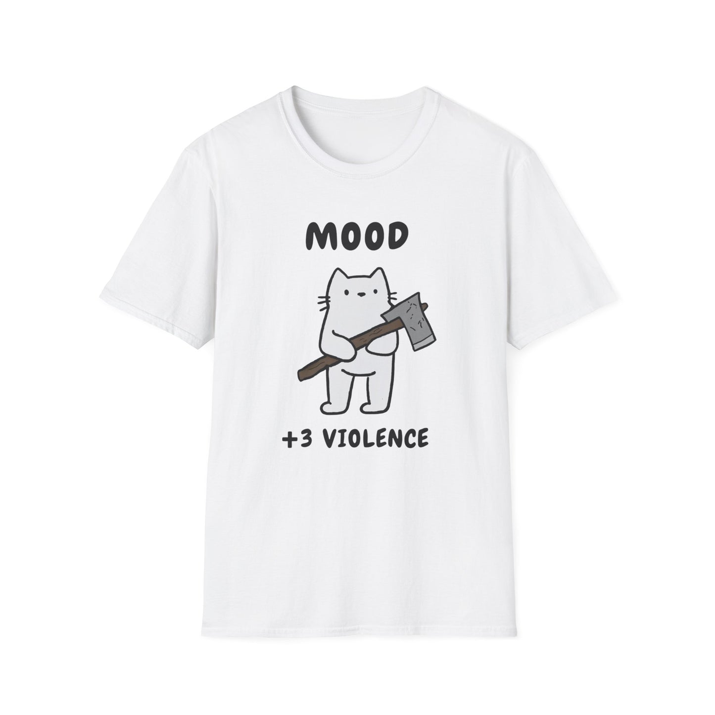 Funny Cat Mood T-Shirt - +3 Violence Design