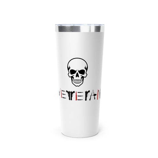 Skull Veteran Tumbler - 22oz Copper Vacuum Insulated Mug, Travel Cup for Veterans, Gift for Military Holidays, Personalized Drinkware