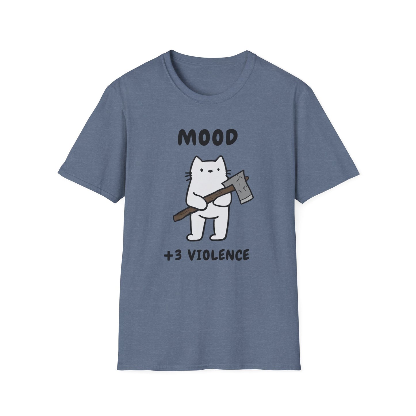 Funny Cat Mood T-Shirt - +3 Violence Design
