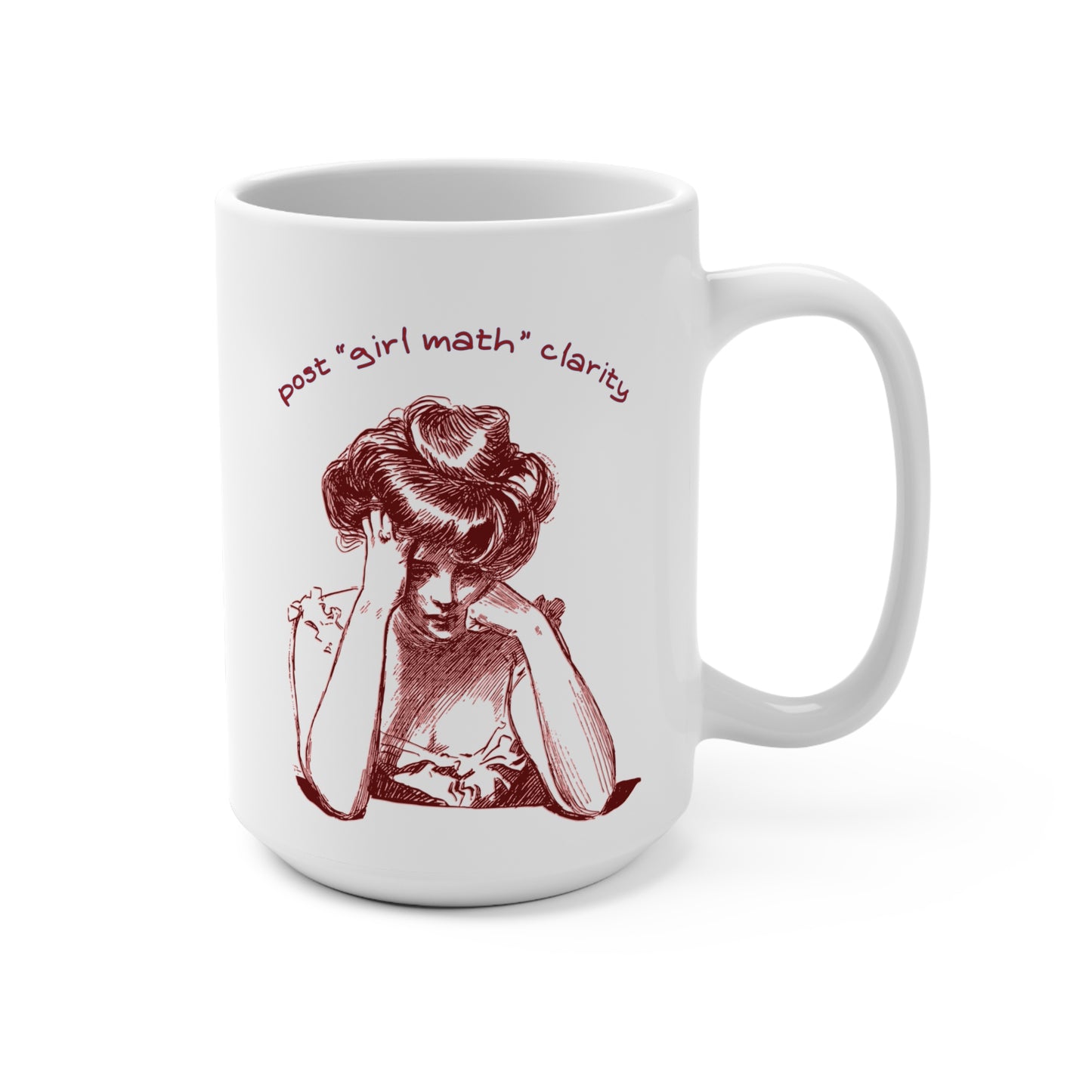 Funny "Girl Math" Clarity Mug, 15oz Coffee Cup for Students, Best Gift for Graduation, Birthday, Encouragement