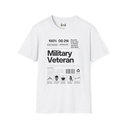 Military Veteran Unisex T-Shirt, Softstyle Tee for Support, Gifts for Veterans, Memorial Day, Independence Day, Casual Wear