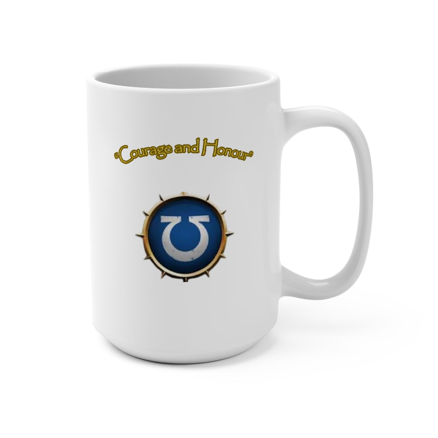 Inspirational Mug 15oz - Courage and Honour Coffee Cup, Gift for Gamers, Unique Kitchen Decor, Motivational Drinkware, Warrior Theme
