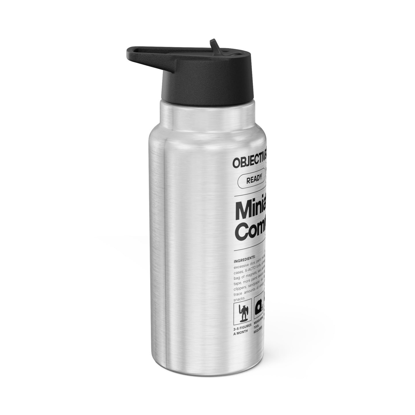 Gator Tumbler, 32oz - Miniature Builder Enthusiast Funny Gamer Water Bottle RPG Humor Gift, Tabletop Gaming, Unique Beverage Container,