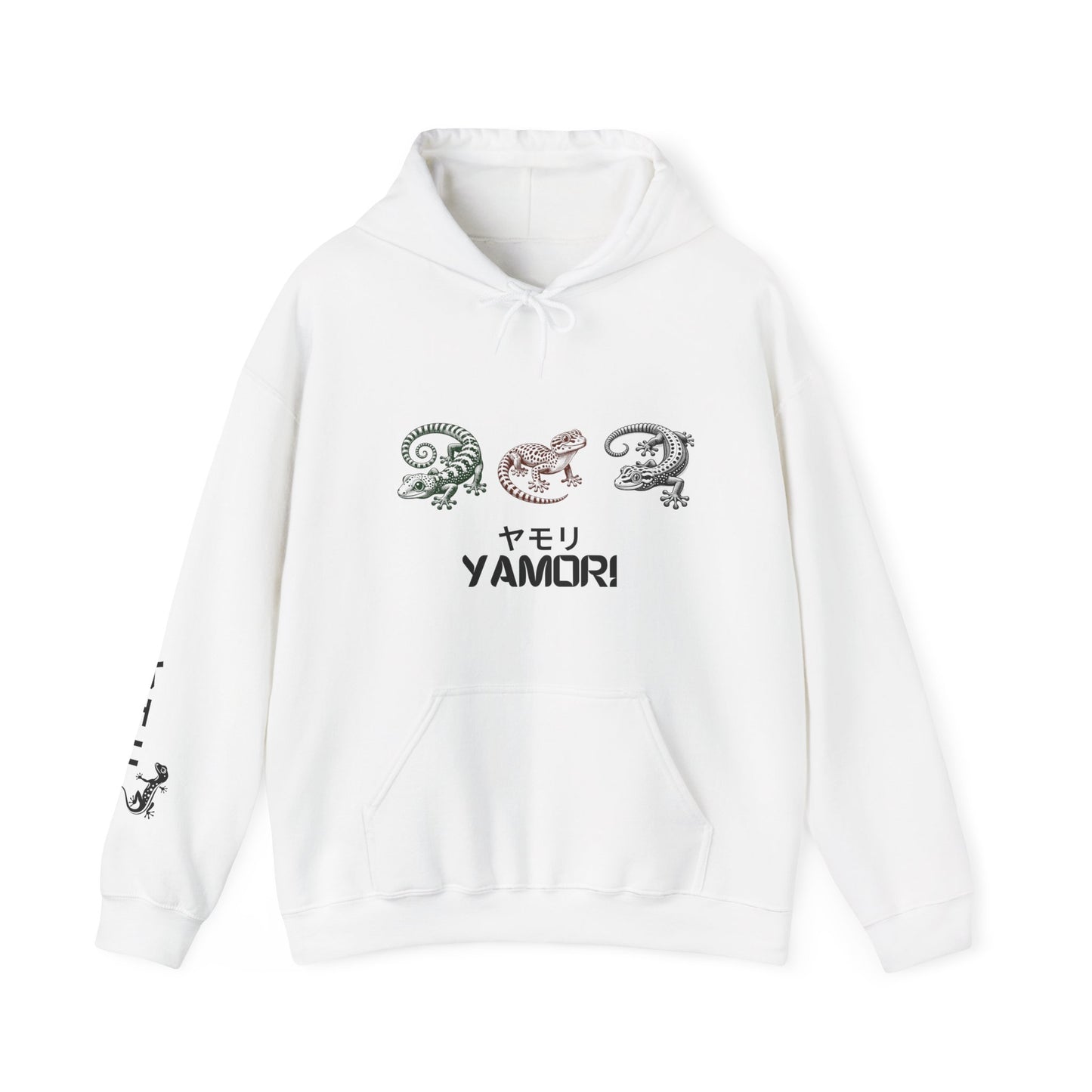 Japanese Style Gecko Hoodie, Unisex Sweatshirt with Print Sleeve, Reptile Lizard Hoody, Men Women Pullover, Oriental Clothing Gift