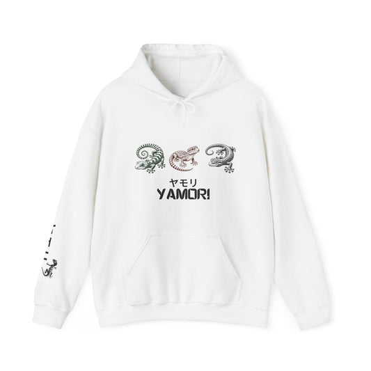 Japanese Style Gecko Hoodie, Unisex Sweatshirt with Print Sleeve, Reptile Lizard Hoody, Men Women Pullover, Oriental Clothing Gift