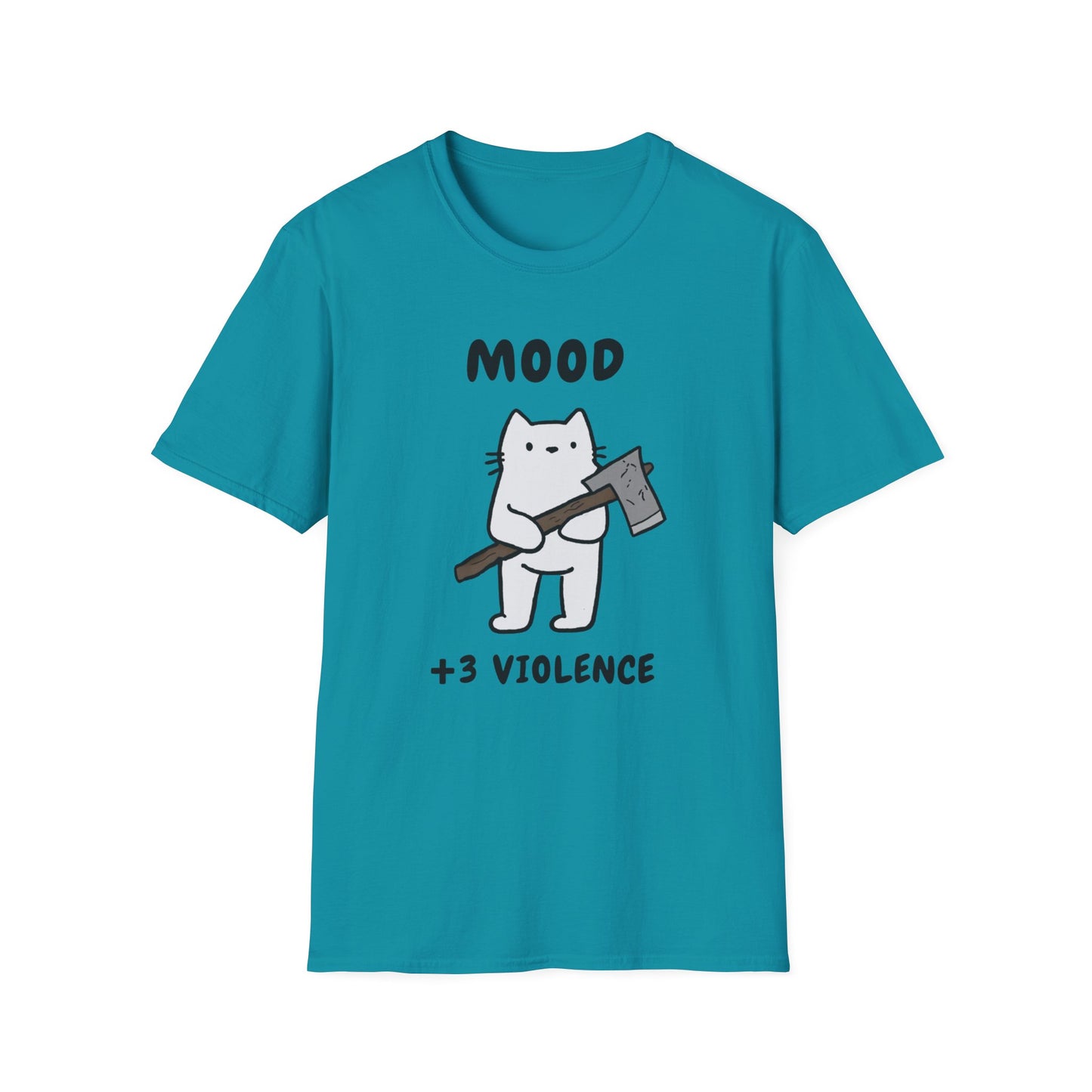 Funny Cat Mood T-Shirt - +3 Violence Design