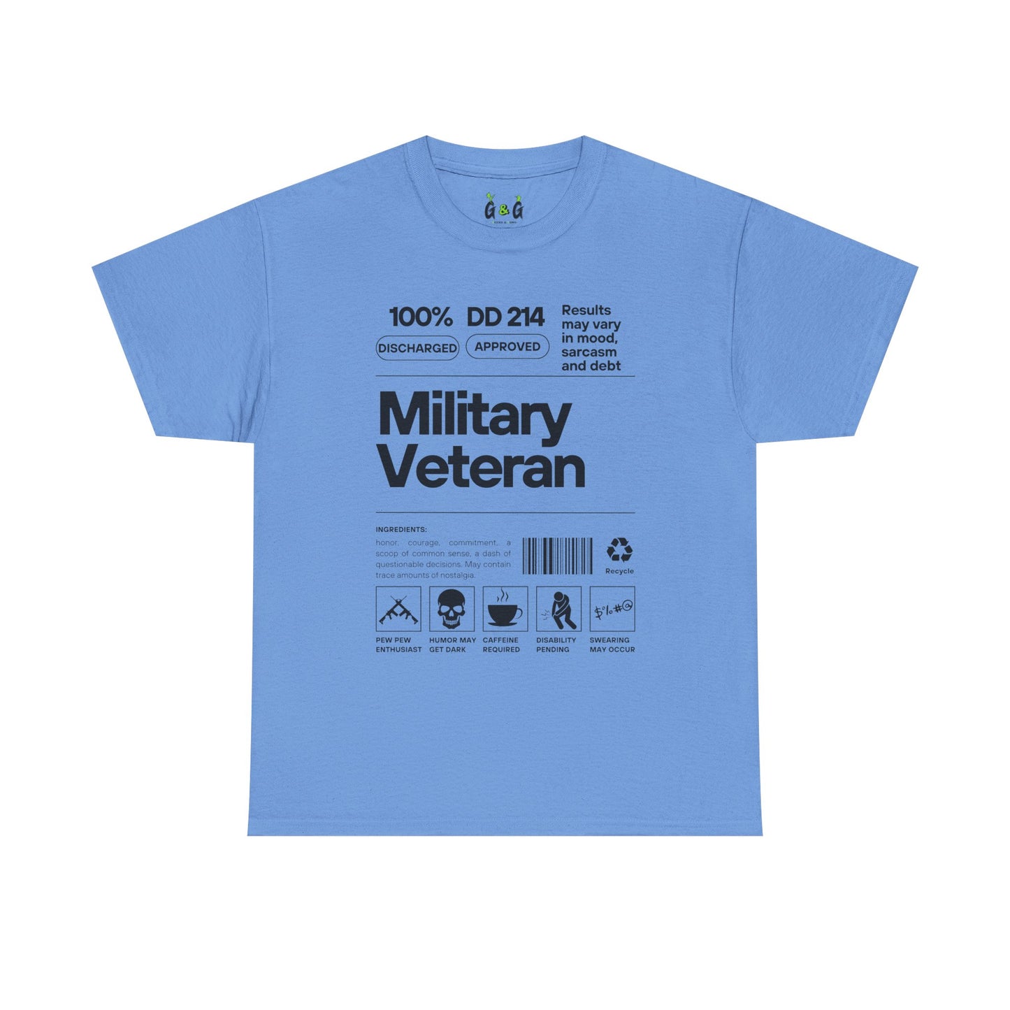 Military Veteran Unisex Heavy Cotton Tee - 100% Discharged Approved T-Shirt
