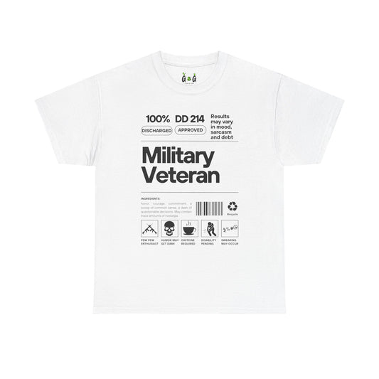 Military Veteran Unisex Heavy Cotton Tee - 100% Discharged Approved T-Shirt