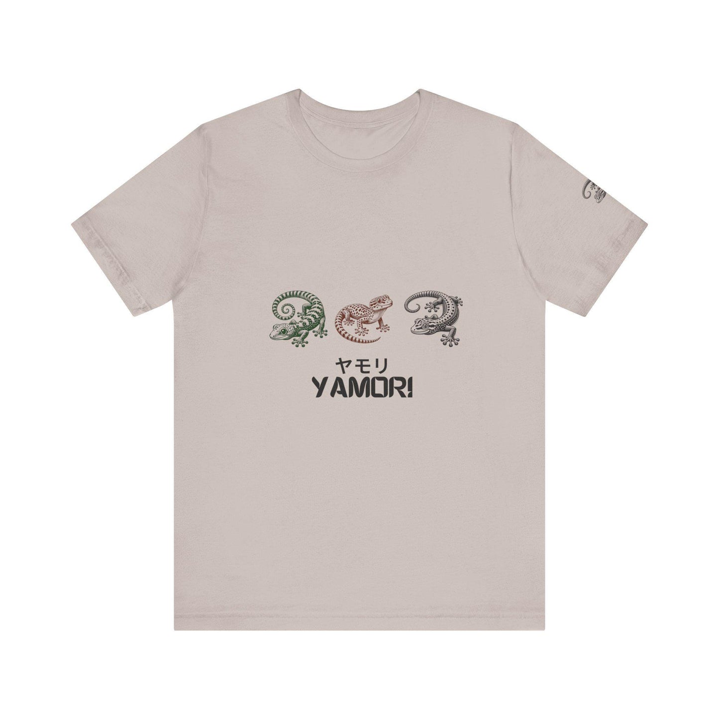 Gecko Print T-Shirt, Japanese Style Tee, Unisex Short Sleeve Top, Cool Reptile Shirt, Geometric Design