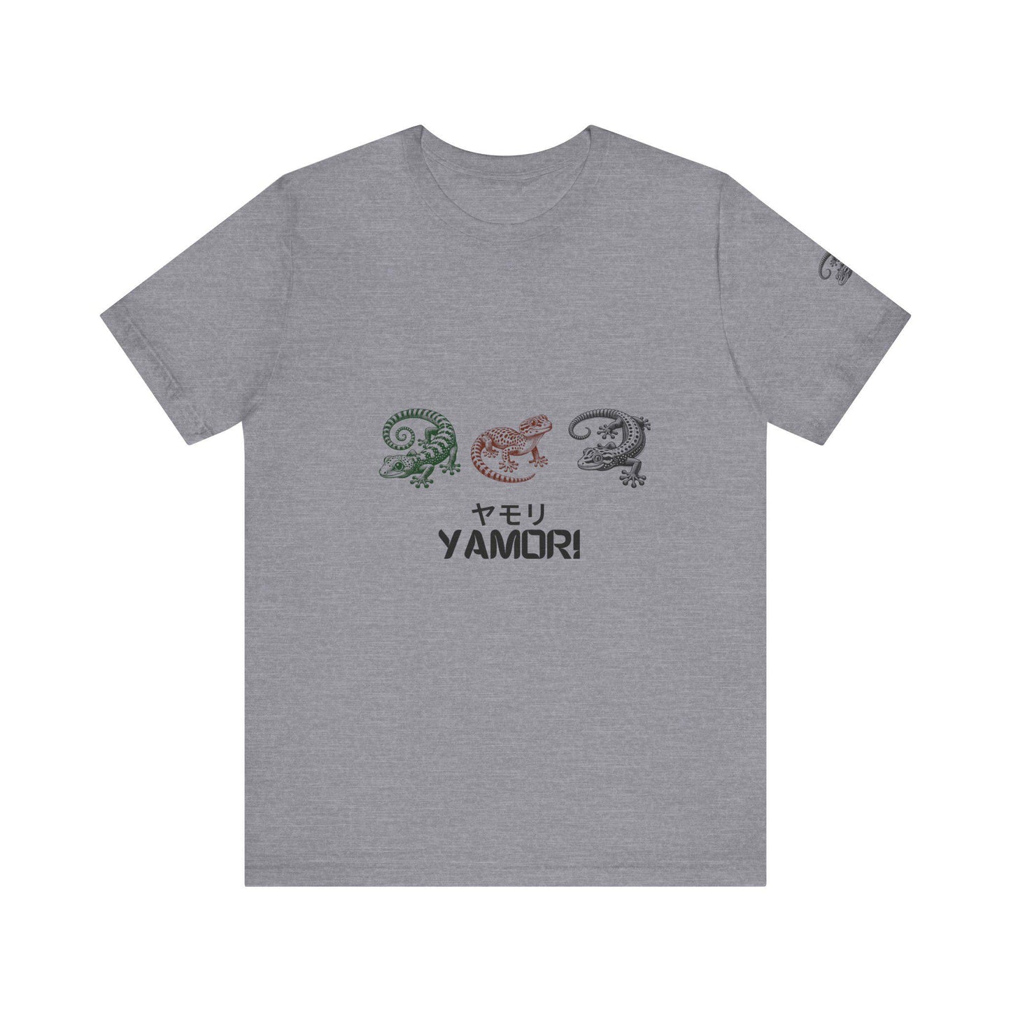 Gecko Print T-Shirt, Japanese Style Tee, Unisex Short Sleeve Top, Cool Reptile Shirt, Geometric Design
