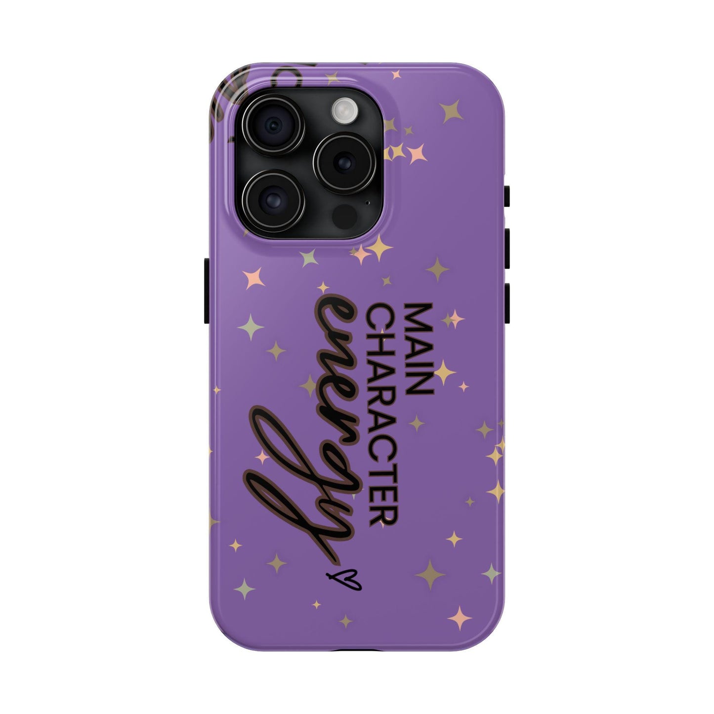 Purple Tough Phone Cases, Main Character Energy, Cute Unique Design, Protective Phone Cover, Trendy Cellphone Accessories