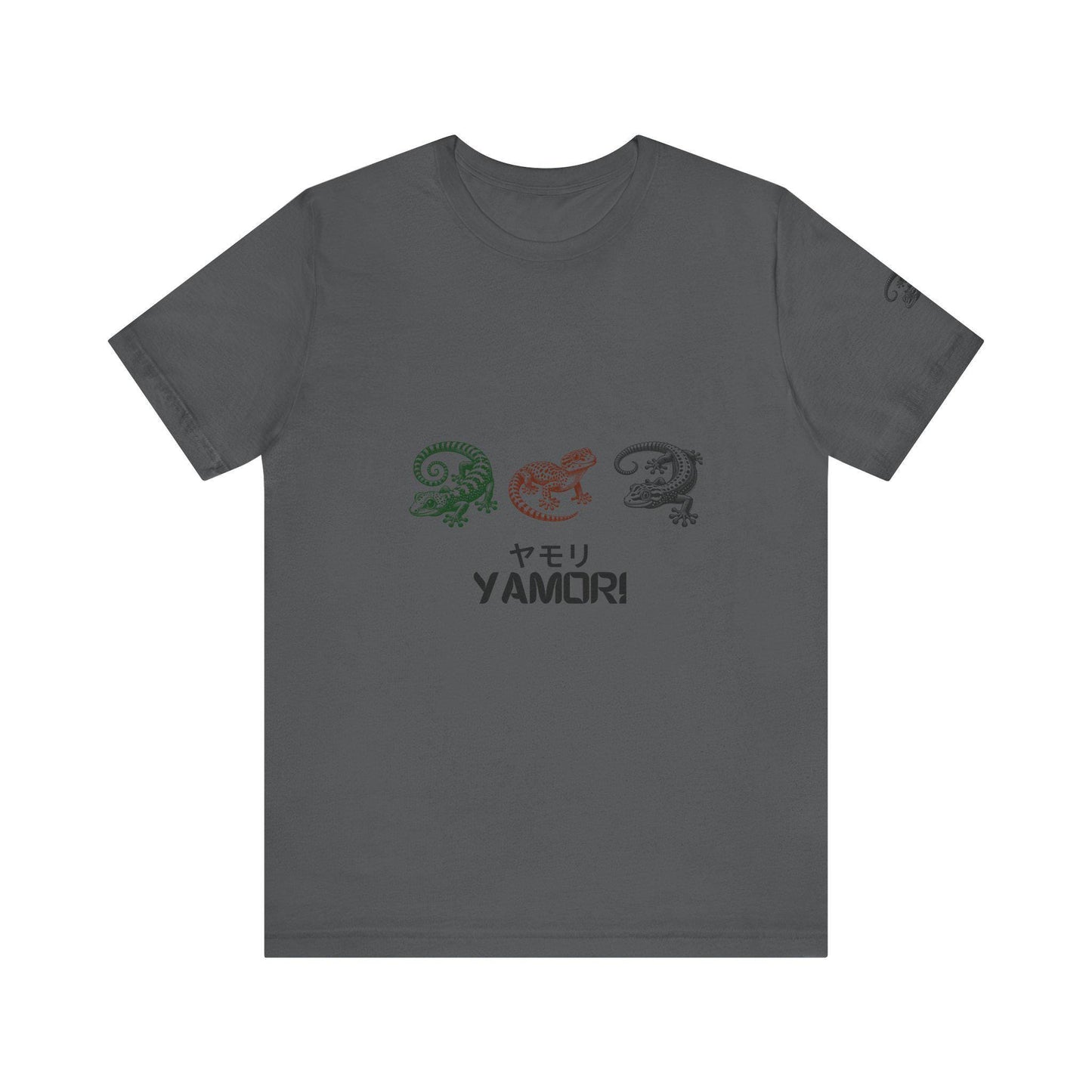Gecko Print T-Shirt, Japanese Style Tee, Unisex Short Sleeve Top, Cool Reptile Shirt, Geometric Design