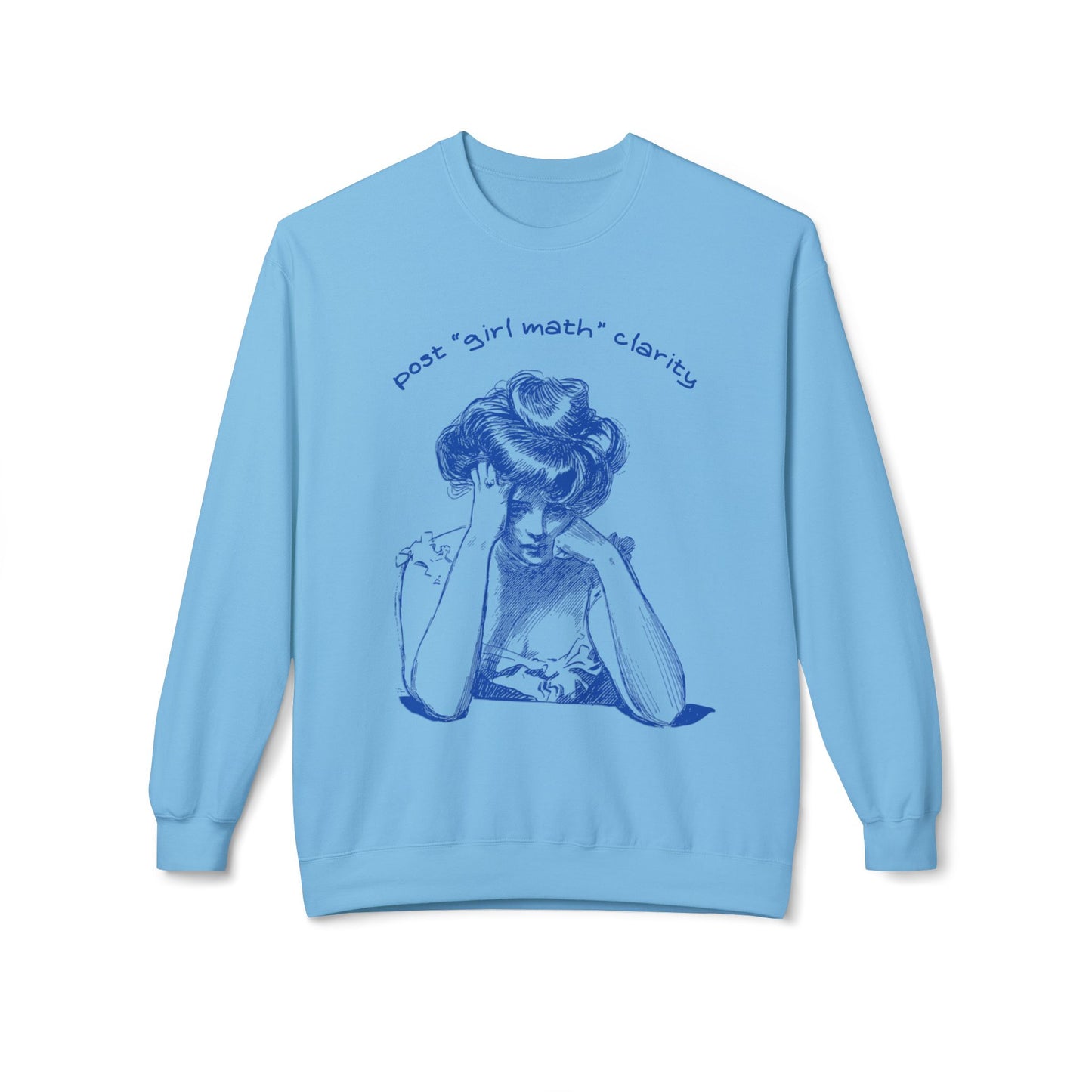 Post 'Girl Math' Clarity Fleece Sweatshirt, Cozy Crewneck for Math Lovers, Perfect for Everyday Wear, Gift for Students, Ideal for College