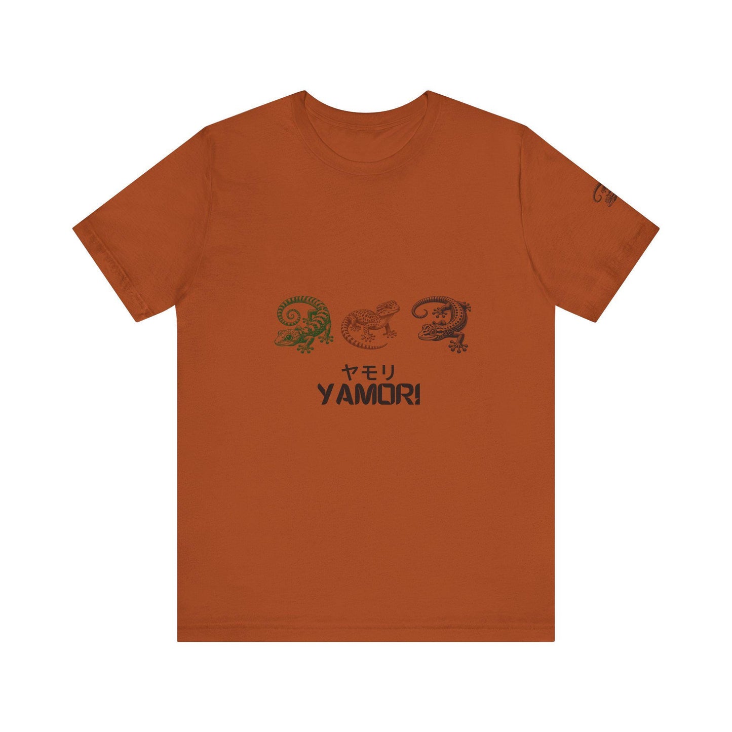 Gecko Print T-Shirt, Japanese Style Tee, Unisex Short Sleeve Top, Cool Reptile Shirt, Geometric Design