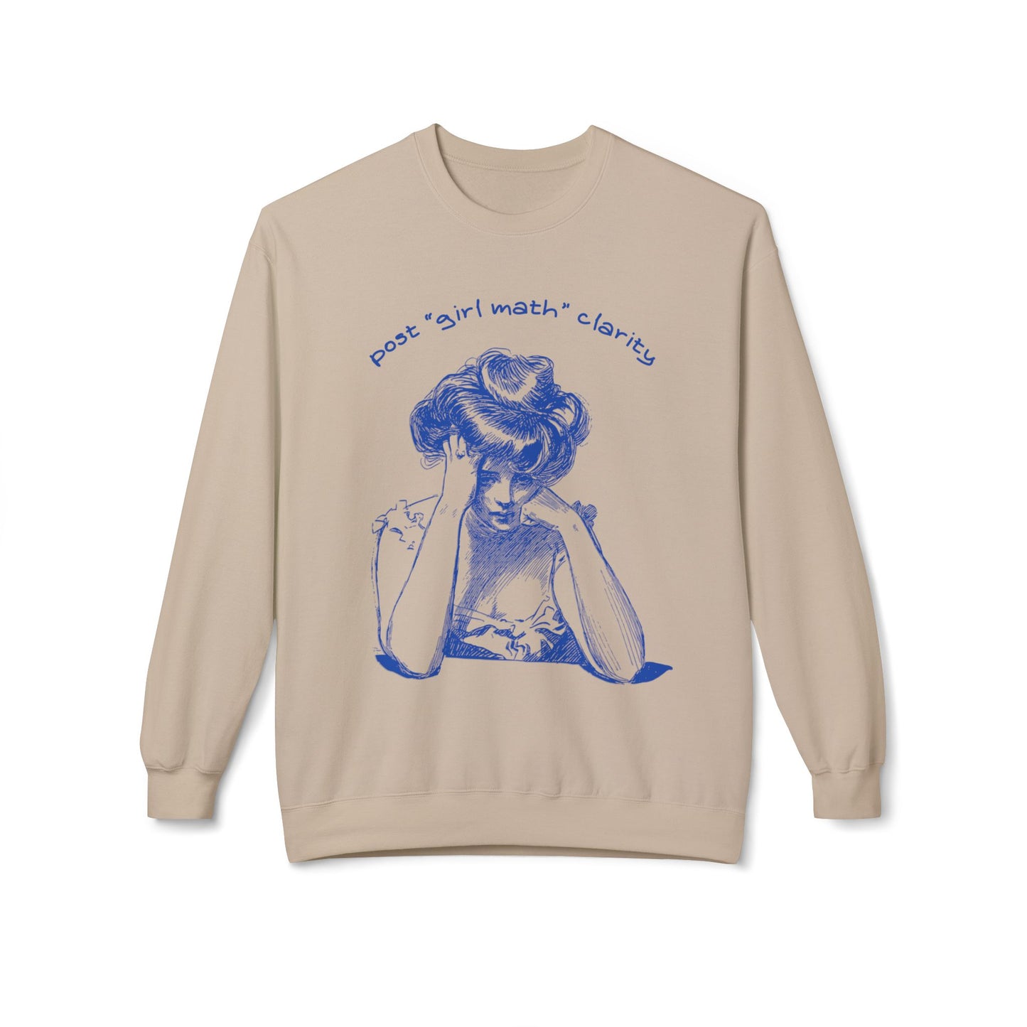Post 'Girl Math' Clarity Fleece Sweatshirt, Cozy Crewneck for Math Lovers, Perfect for Everyday Wear, Gift for Students, Ideal for College
