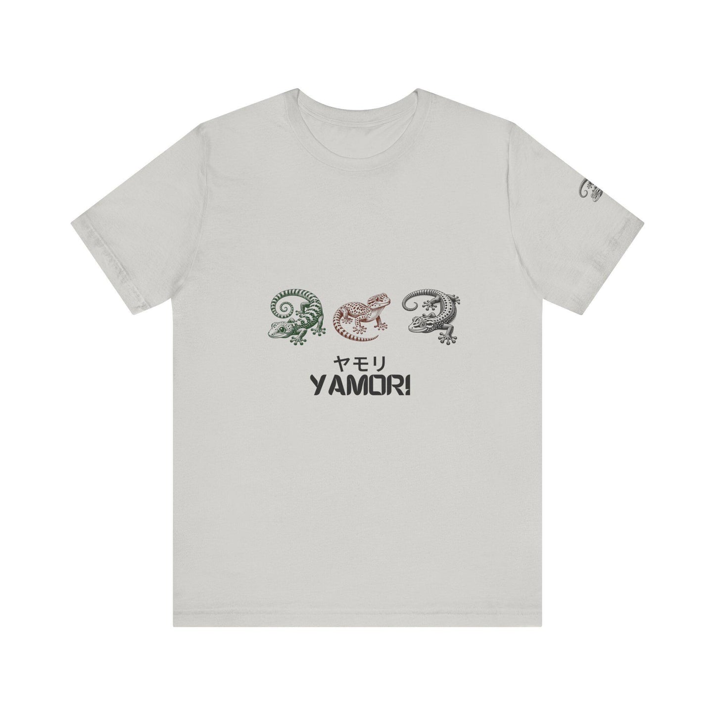 Gecko Print T-Shirt, Japanese Style Tee, Unisex Short Sleeve Top, Cool Reptile Shirt, Geometric Design