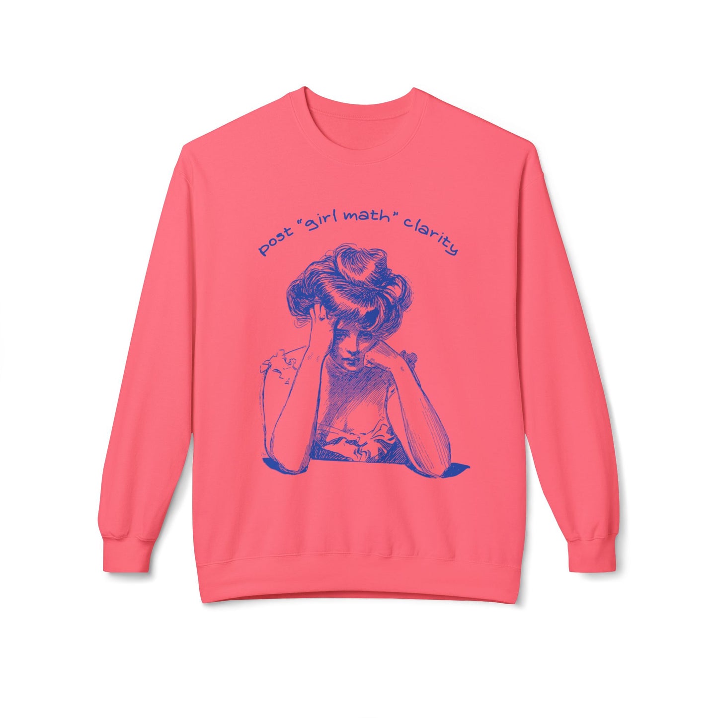 Post 'Girl Math' Clarity Fleece Sweatshirt, Cozy Crewneck for Math Lovers, Perfect for Everyday Wear, Gift for Students, Ideal for College