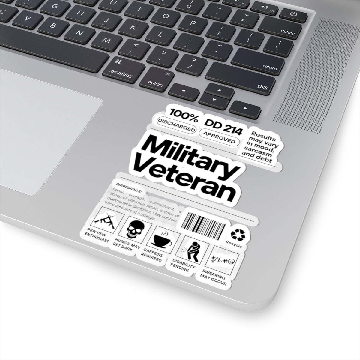 Military Veteran Funny Kiss-Cut Stickers, Retired Army Decals, Hilarious Military Gift, Veteran Humor Laptop Sticker, Military Retirement