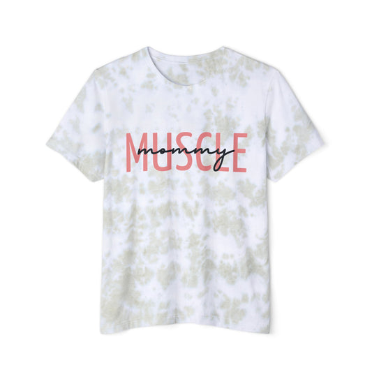 Muscle Mommy Tie-Dye Workout T-Shirt, Strong Woman Fitness Tee, Exercise Shirt, Unisex Gym Top, FWD Fashion Apparel