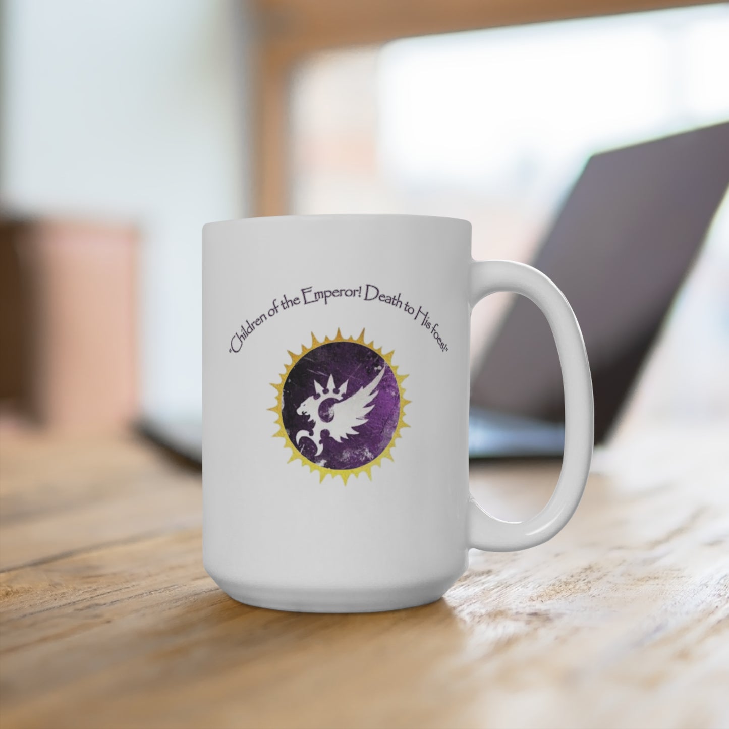 Warhammer 40k Inspired Mug 15oz - Emperor's Children Chaos Space Marine Purple Fantasy Gaming Cup, Gift for Gamers, Geek Decor, Warhammer