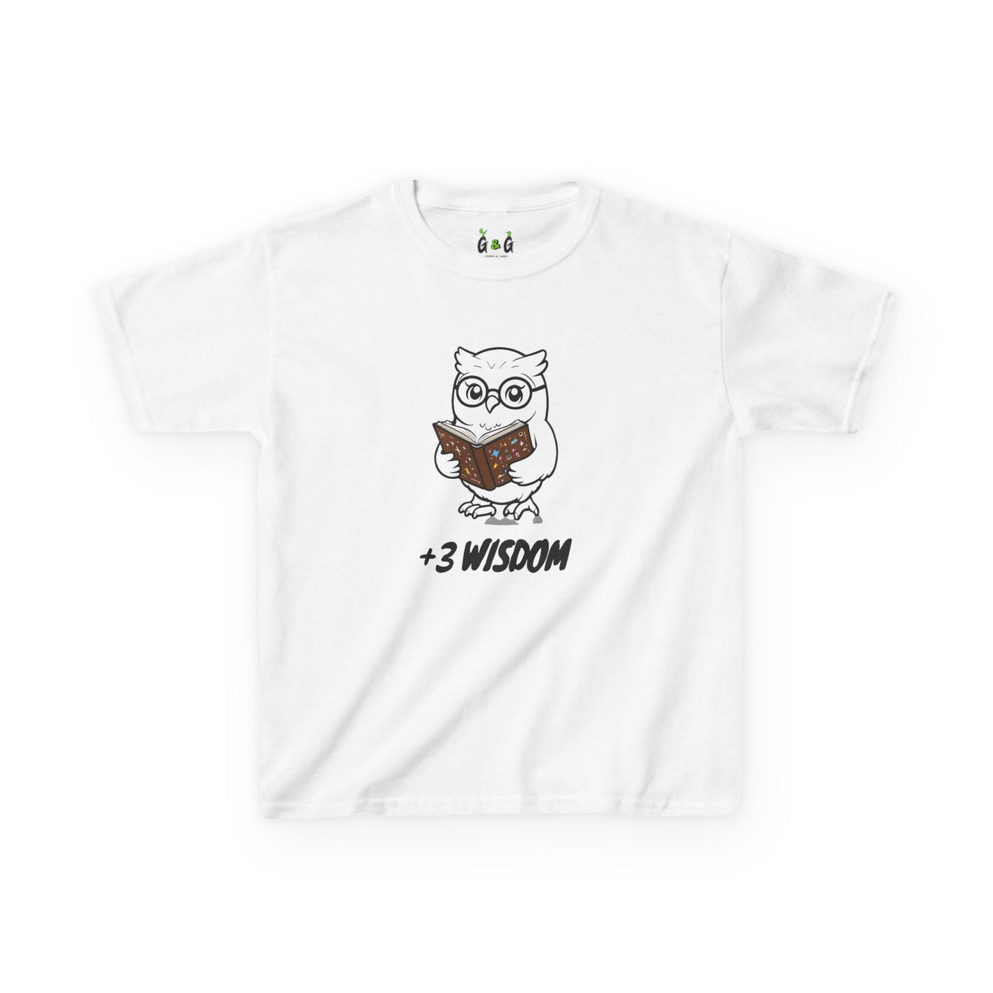 Kids RPG Owl Tee, Cute DND Tshirt, Gaming Shirt, +3 Wisdom Gift, Role Playing Game Top, Dungeons and Dragons