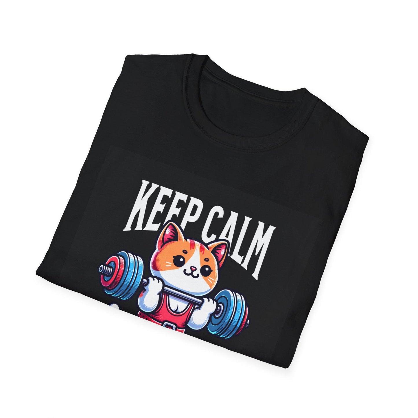 Cute Cat Unisex T-Shirt for Gym and Anime Lovers, Workout Tee