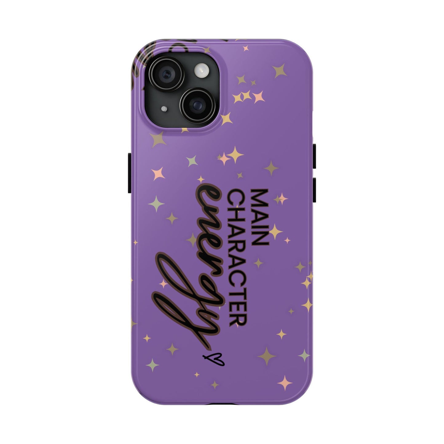 Purple Tough Phone Cases, Main Character Energy, Cute Unique Design, Protective Phone Cover, Trendy Cellphone Accessories