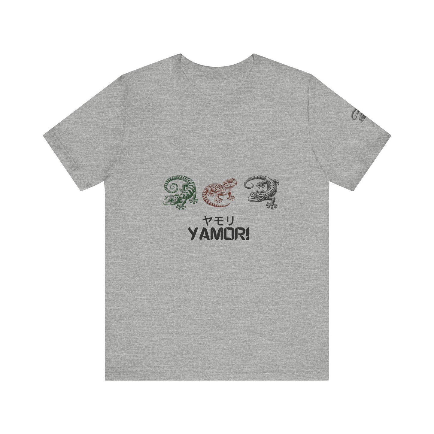 Gecko Print T-Shirt, Japanese Style Tee, Unisex Short Sleeve Top, Cool Reptile Shirt, Geometric Design