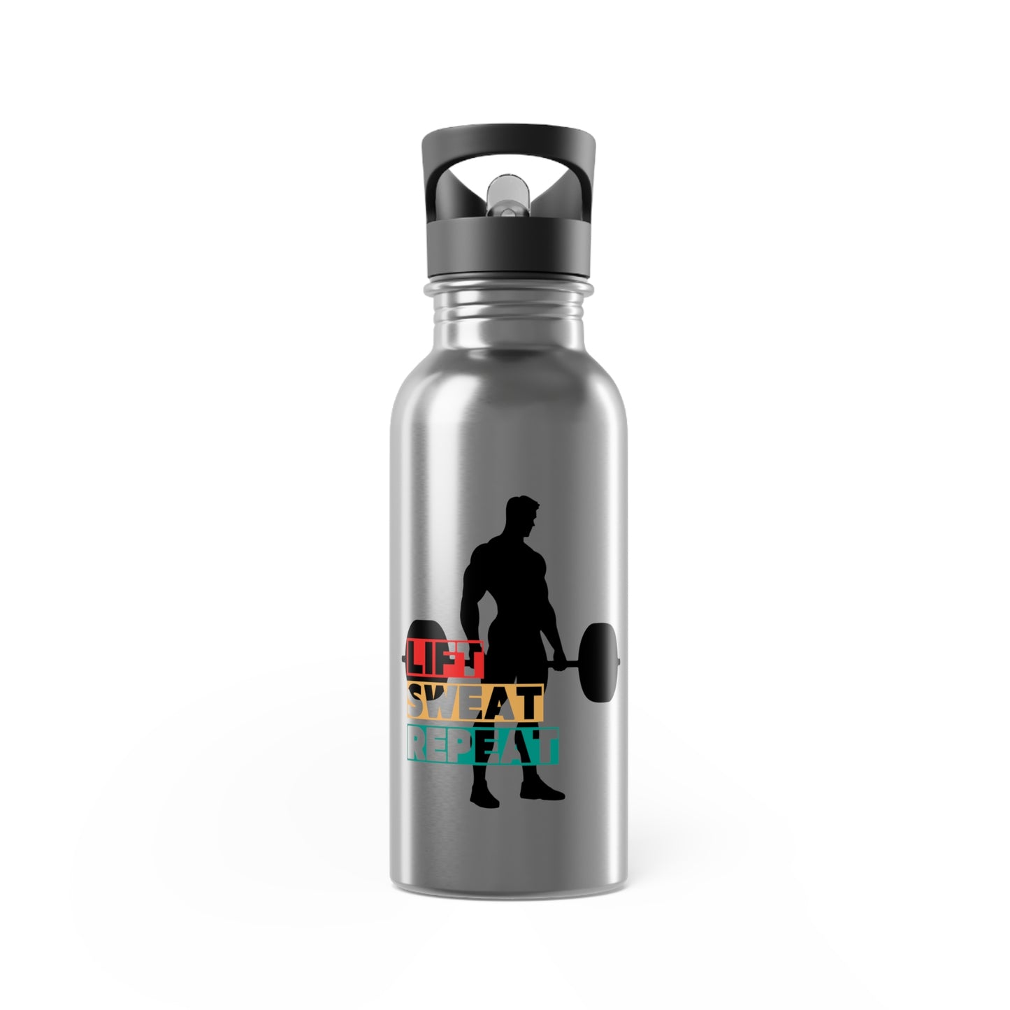 Stainless Steel Water Bottle, Lift Sweat Repeat Workout Thirst Quencher for Him, Durable Exercise Running, Gym Gift, Fitness Gear, Hydration
