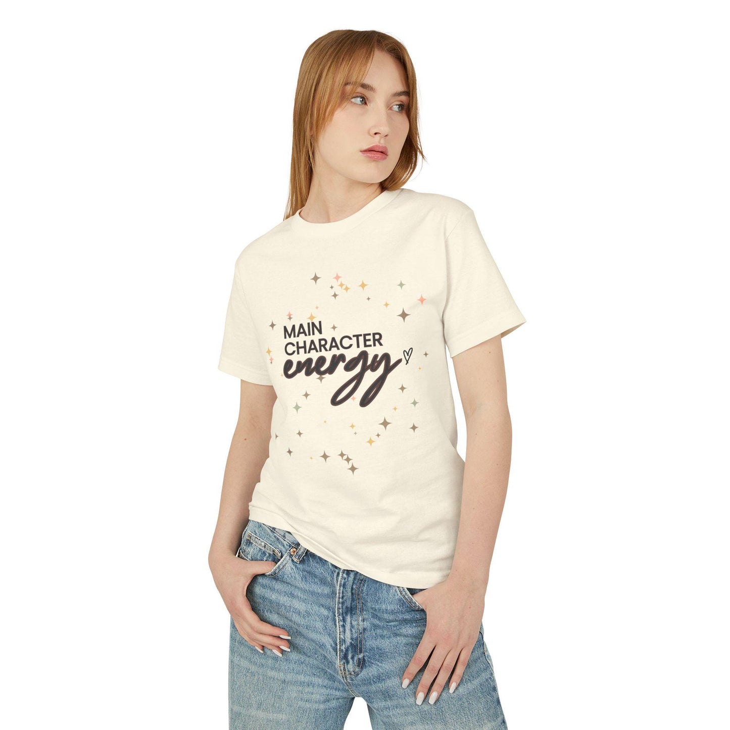 Main Character Energy Soft Tee, Sparkly T-Shirt