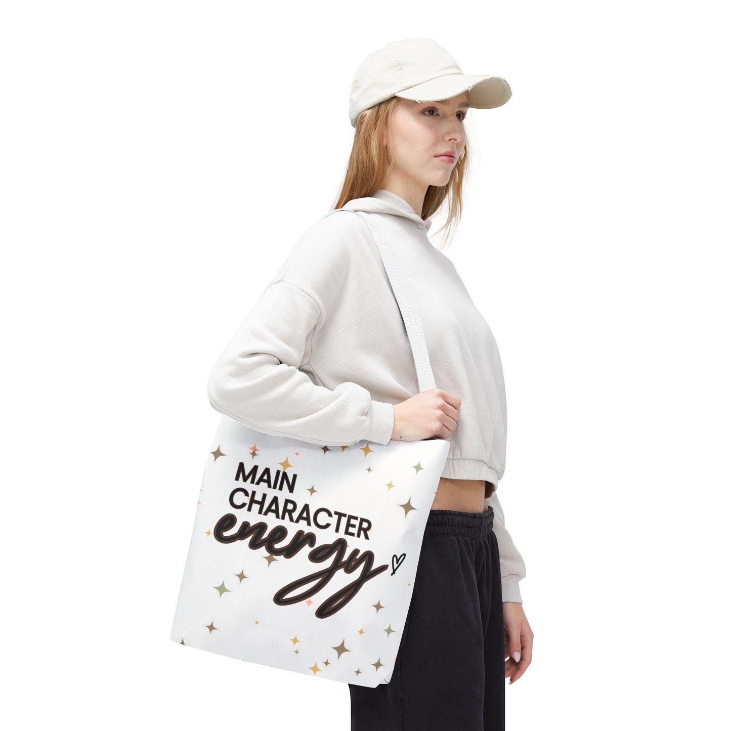Double-Sided Printed Main Character Energy Tote Bag