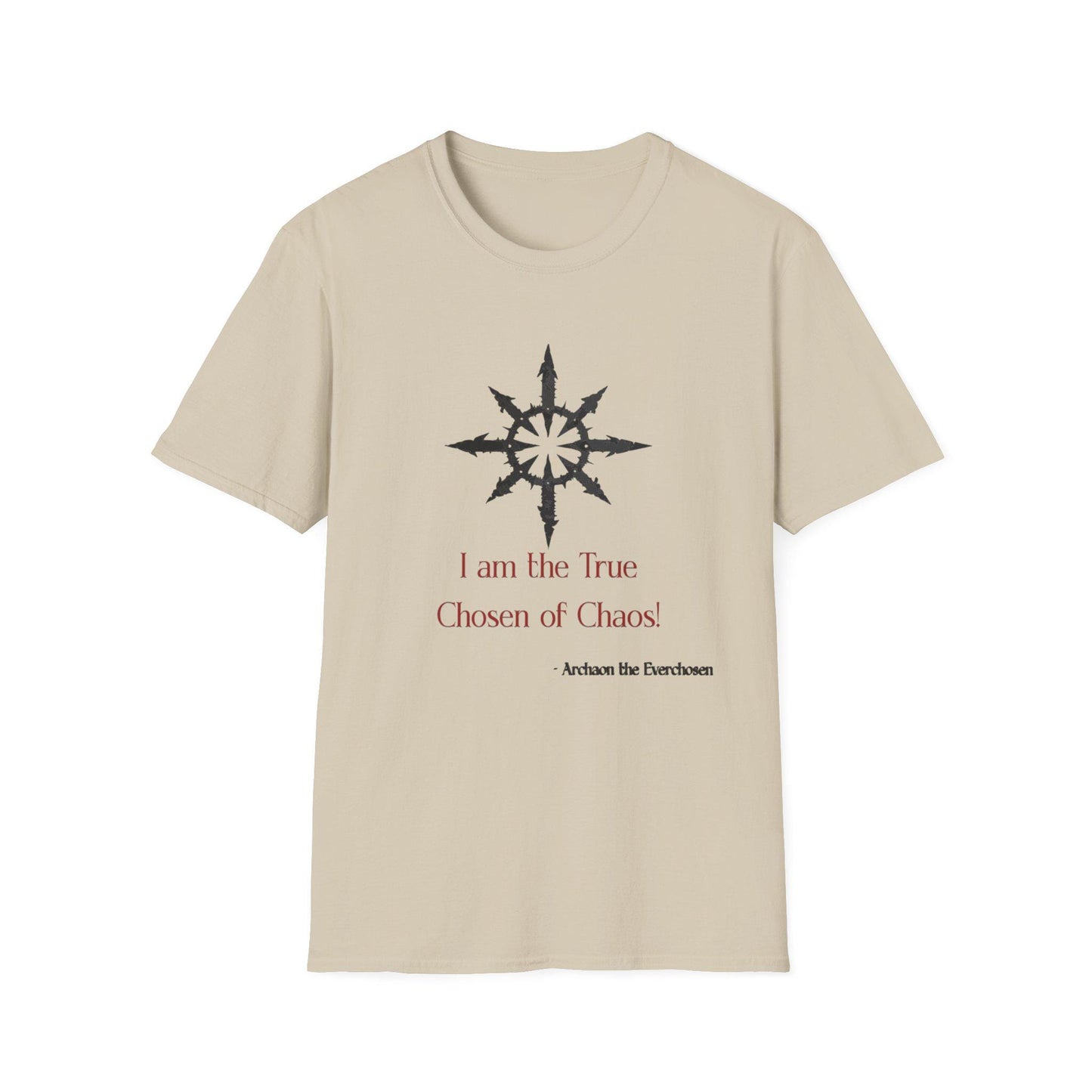 Warhammer Chaos Quote Unisex Softstyle T-Shirt, Geeky Graphic Tee, Fantasy Gamer Top, Dungeons and Dragons Shirt, Gaming Gift