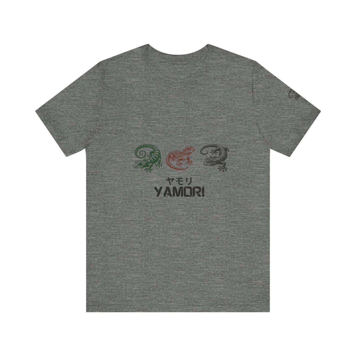 Gecko Print T-Shirt, Japanese Style Tee, Unisex Short Sleeve Top, Cool Reptile Shirt, Geometric Design