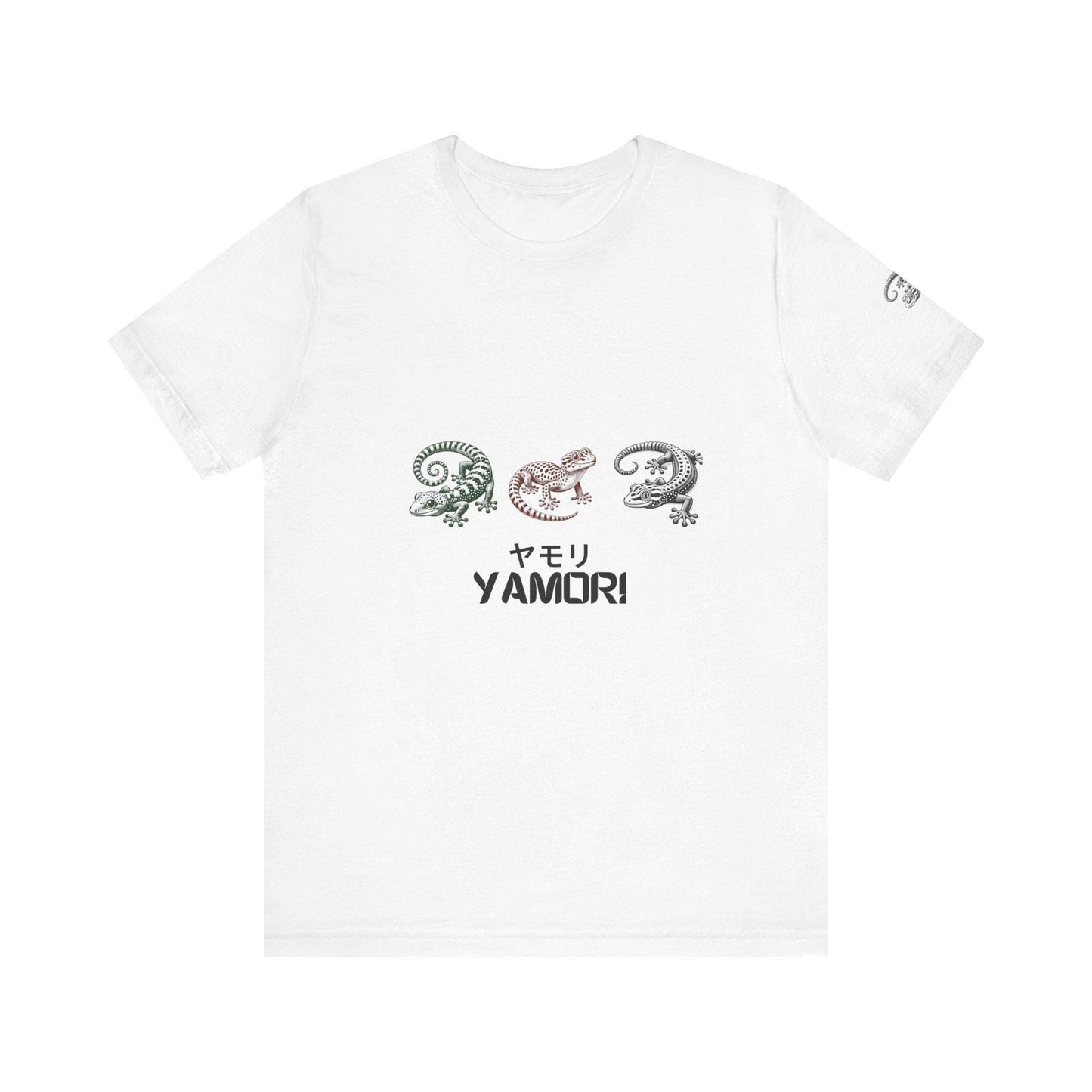 Gecko Print T-Shirt, Japanese Style Tee, Unisex Short Sleeve Top, Cool Reptile Shirt, Geometric Design